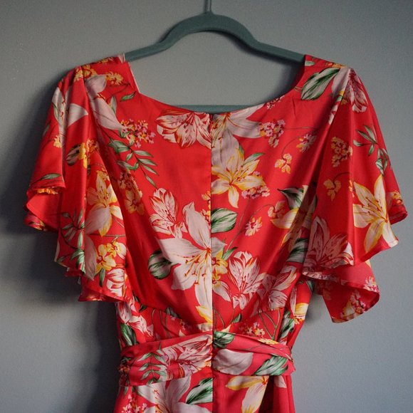 Revolve BB Dakota Trending Tropic Hot Pink Ruffle Mini Dress size 6 - Picture 12 of 15